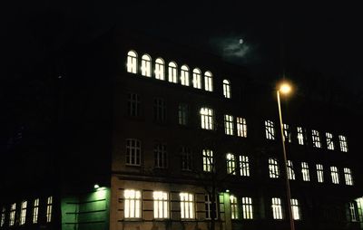 Low angle view of building at night