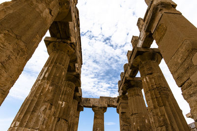 Remains of the greek temple in the archaeological park of selinunte trapani sicily italy