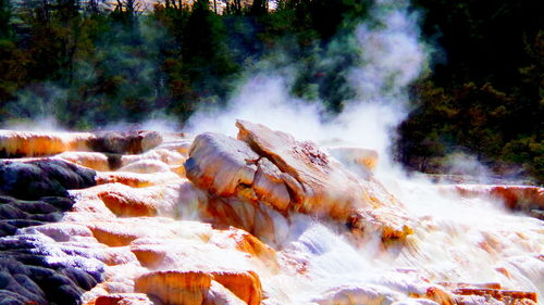 Scenic view of waterfall