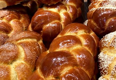 Full frame shot of challah breads