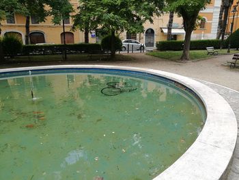 High angle view of swimming pool