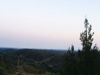 Scenic view of landscape against clear sky