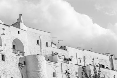 Low angle view of old building against sky