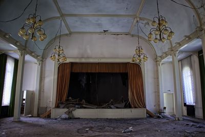 Stage in abandoned building