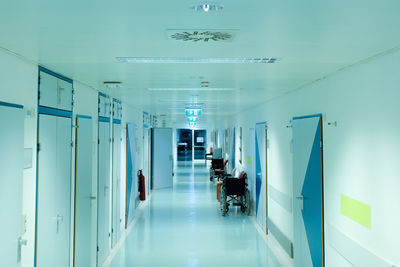 Empty hospital hallway. medical healthcare concept. close-up