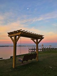 Scenic view of sea at sunset