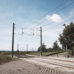 Railway tracks against sky