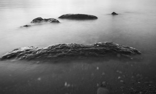 Long exposure water closeup in sea