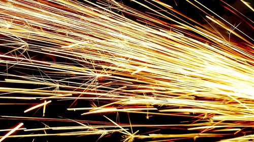 Close-up of light trails at night