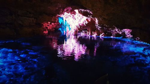 Illuminated lighting equipment in cave