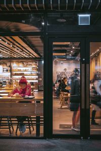 People sitting in restaurant