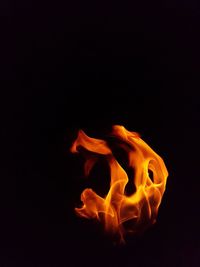 Close-up of fire against black background