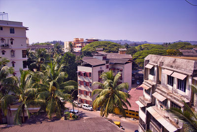 High angle view of townscape against sky