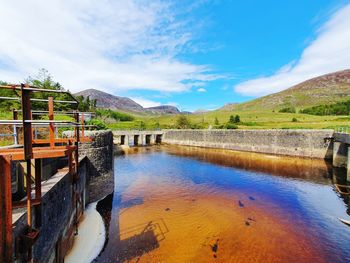 Scenic view of resevoir against sky