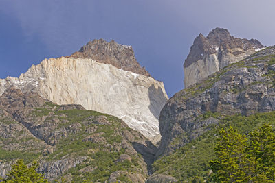 Cuerno del paine in evening light in torres del paine national park in patagonian chile