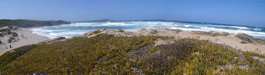 Scenic view of beach against sky