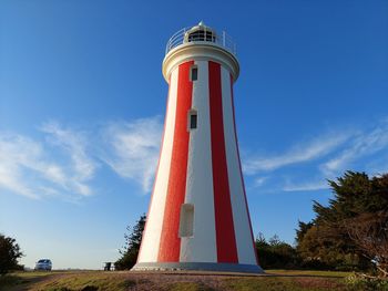 Low angle view of lighthouse. this is mersey bluff lighthouse located in devonport, tasmania.