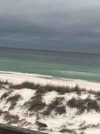 Scenic view of beach against sky