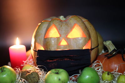 Close-up of lit candles