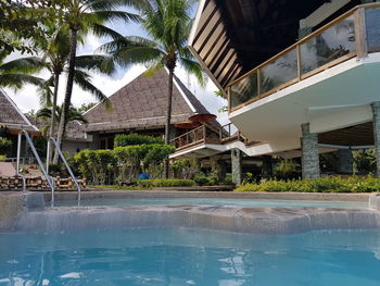 View of swimming pool at seaside