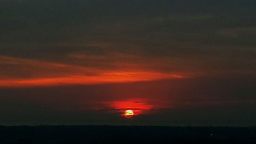 Scenic view of landscape against sky during sunset