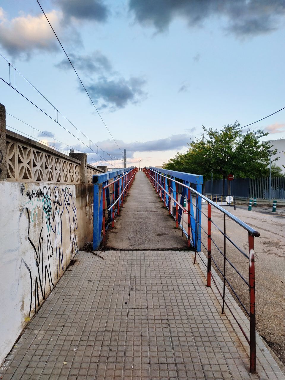 EMPTY FOOTBRIDGE ALONG TREES