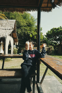 Man sitting in park