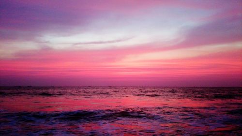 Scenic view of sea at sunset