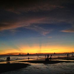 Scenic view of sea at sunset