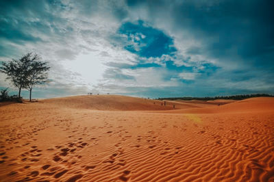 Scenic view of desert against sky