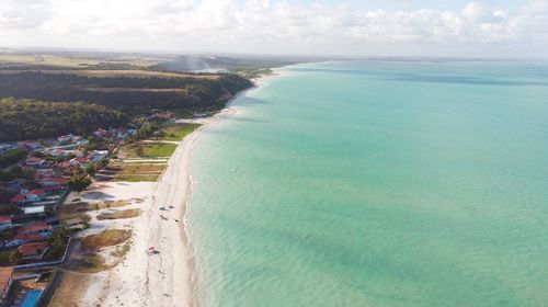 High angle view of beach against sky