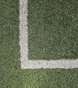 High angle view of soccer field