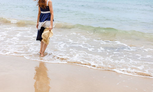 Full length of woman on beach