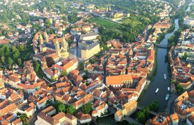 High angle shot of townscape