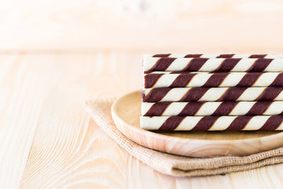 Close-up of cake on table