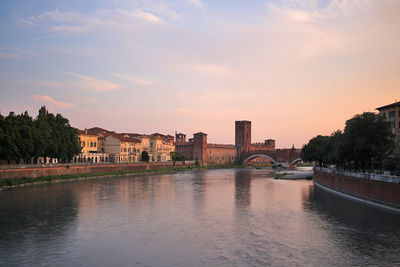 Verona the city of romeo and giulietta. bridge of castelvecchio.