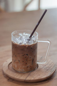 Close-up of coffee on table