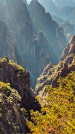 High angle view of mountain range