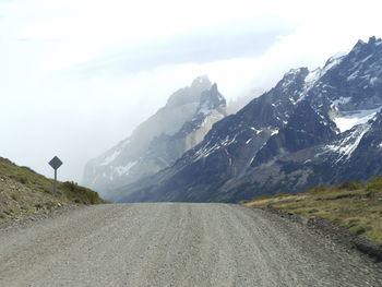 Scenic view of mountains of torres del paine national park against sky