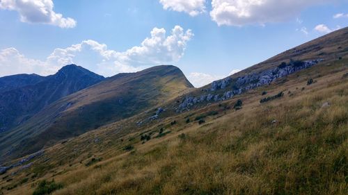 Scenic view of mountains against sky