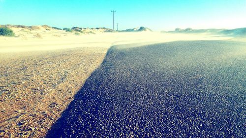 Surface level of sandy beach