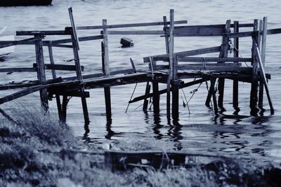 Pier on sea against sky