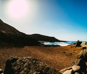 Scenic view of beach against sky