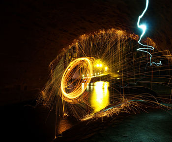 Light trails at night