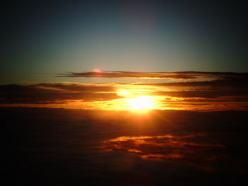 Scenic view of sunset over sea