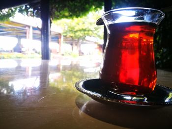 Close-up of drink on table