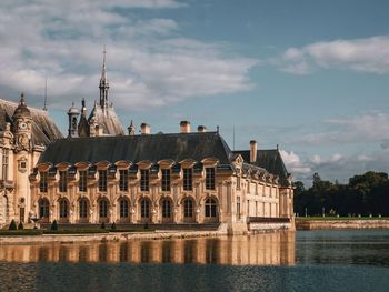 Reflection of building on river