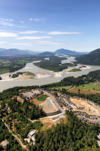 High angle view of landscape against sky