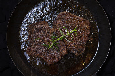 High angle view of food in container