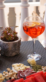 Close-up of food on table